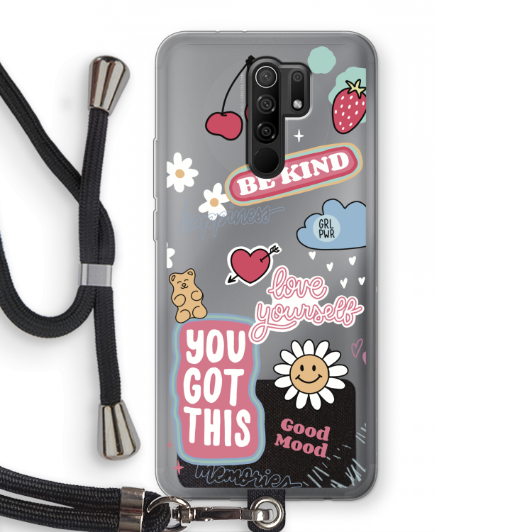 Positivity: Xiaomi Redmi 9 Transparant Hoesje met koord