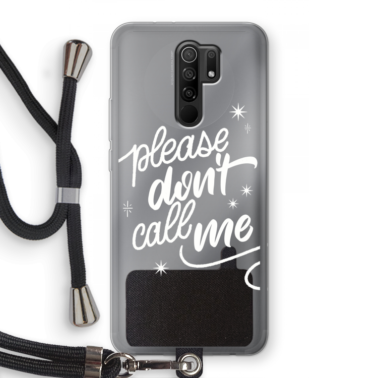 Don't call: Xiaomi Redmi 9 Transparant Hoesje met koord