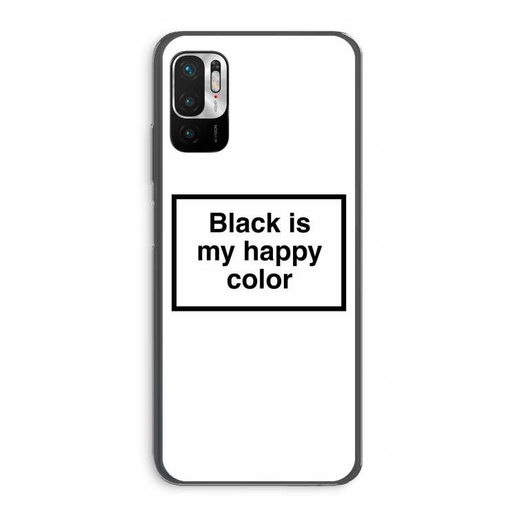 Black is my happy color: Xiaomi Redmi Note 10 5G Transparant Hoesje