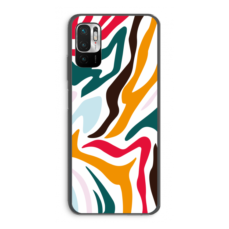 Colored Zebra: Xiaomi Redmi Note 10 5G Transparant Hoesje