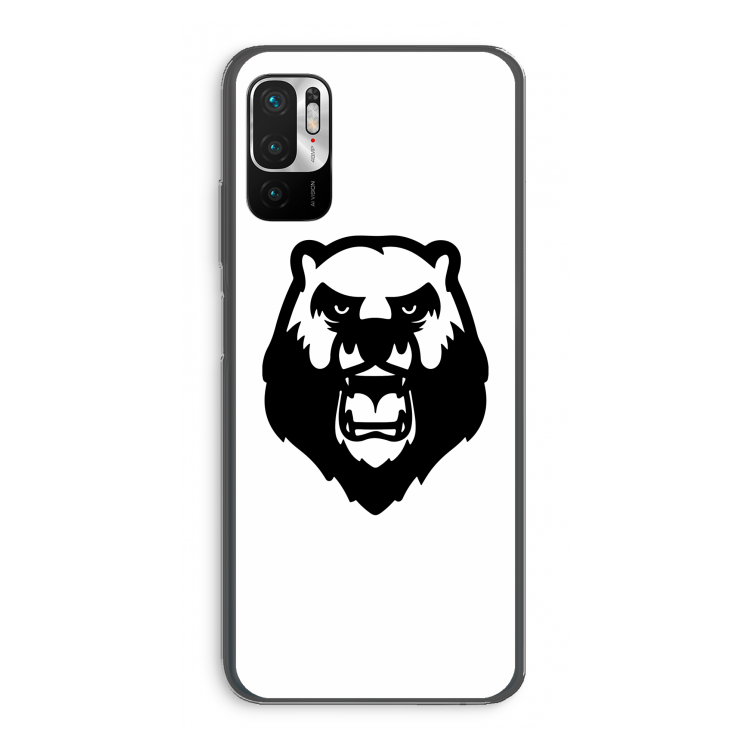 Angry Bear (white): Xiaomi Redmi Note 10 5G Transparant Hoesje
