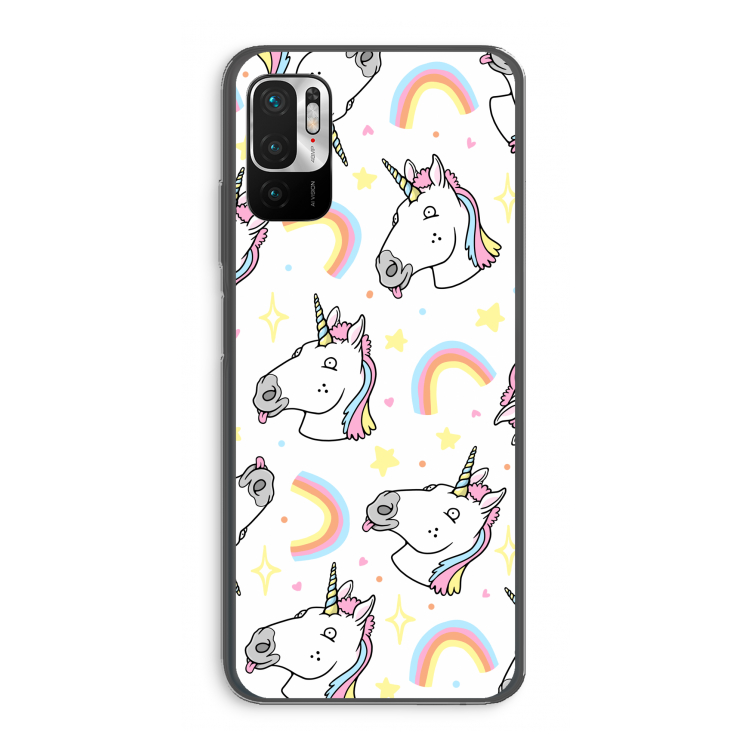 Rainbow Unicorn: Xiaomi Redmi Note 10 5G Transparant Hoesje