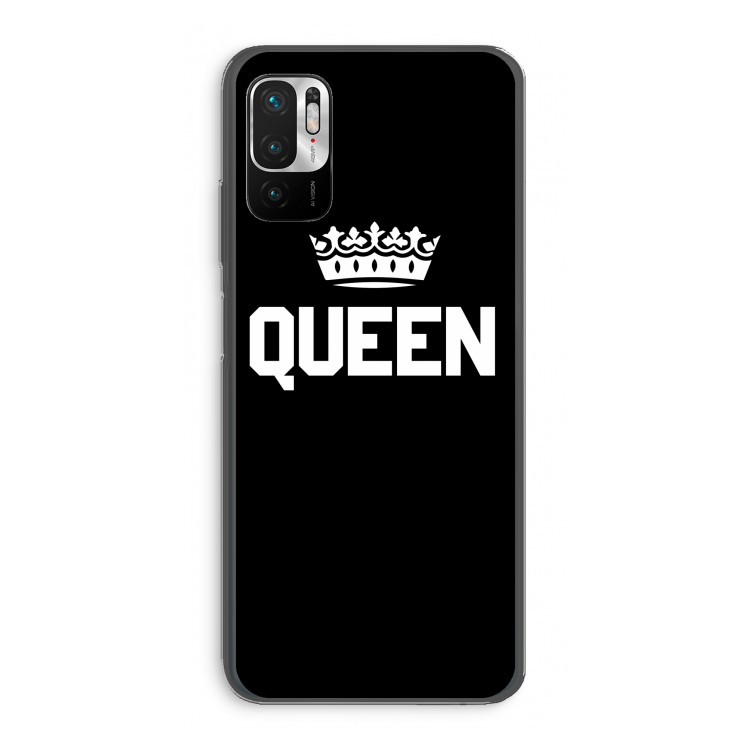 Queen zwart: Xiaomi Redmi Note 10 5G Transparant Hoesje