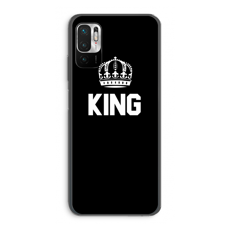 King zwart: Xiaomi Redmi Note 10 5G Transparant Hoesje
