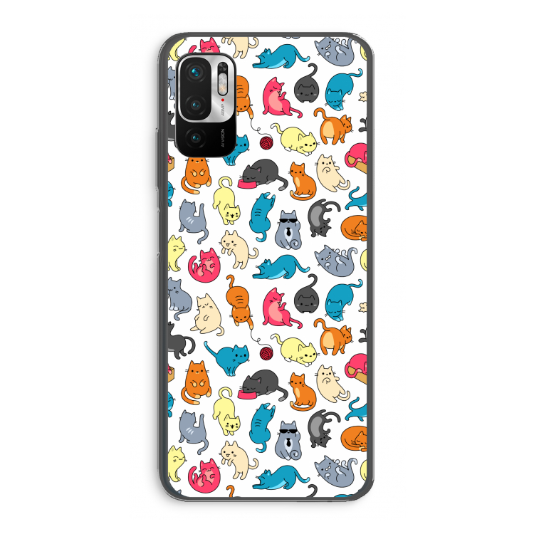 Kleurrijke katten: Xiaomi Redmi Note 10 5G Transparant Hoesje