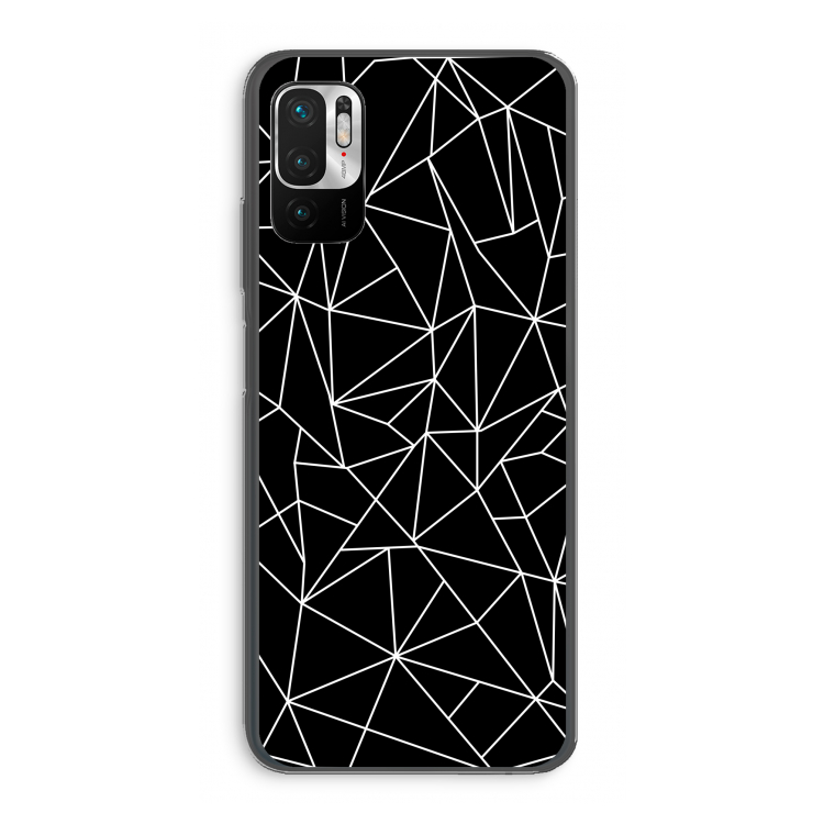 Geometrische lijnen wit: Xiaomi Redmi Note 10 5G Transparant Hoesje