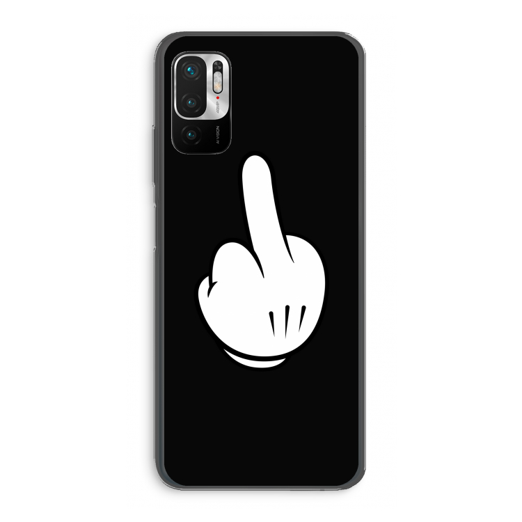 Middle finger black: Xiaomi Redmi Note 10 5G Transparant Hoesje