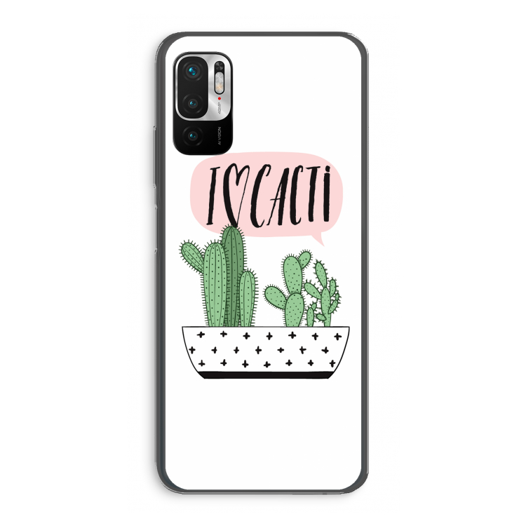 I love cacti: Xiaomi Redmi Note 10 5G Transparant Hoesje