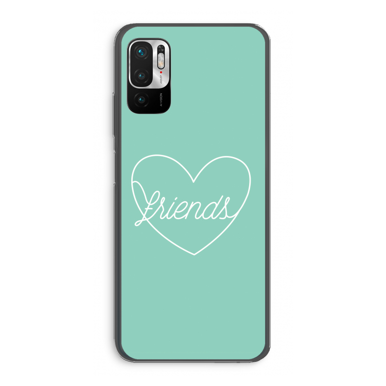 Friends heart pastel: Xiaomi Redmi Note 10 5G Transparant Hoesje