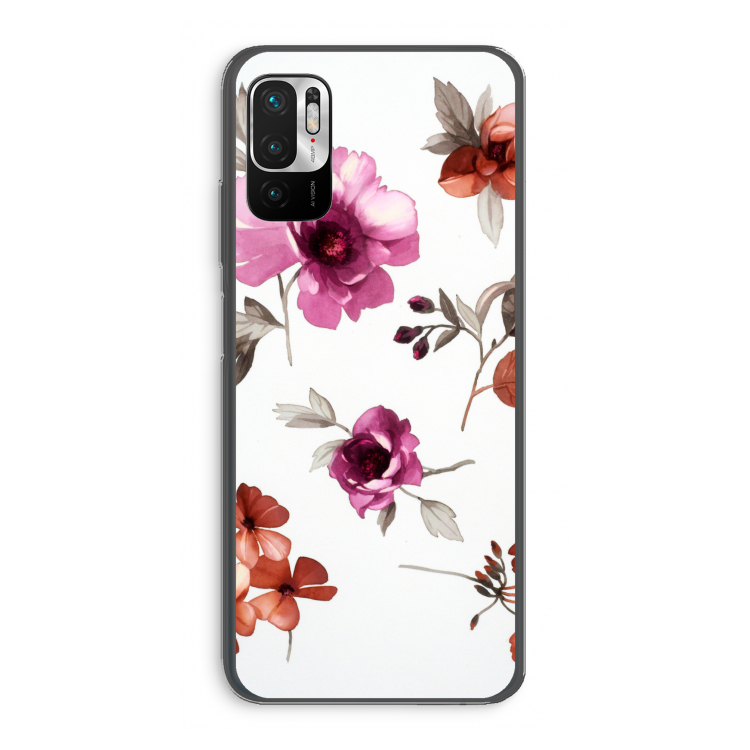 Geschilderde bloemen: Xiaomi Redmi Note 10 5G Transparant Hoesje