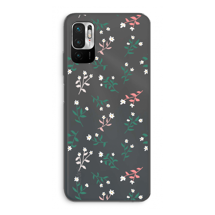 Small white flowers: Xiaomi Redmi Note 10 5G Transparant Hoesje