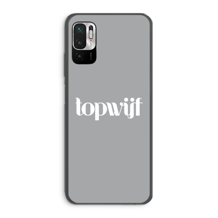 Topwijf Grijs Wit: Xiaomi Redmi Note 10 5G Transparant Hoesje