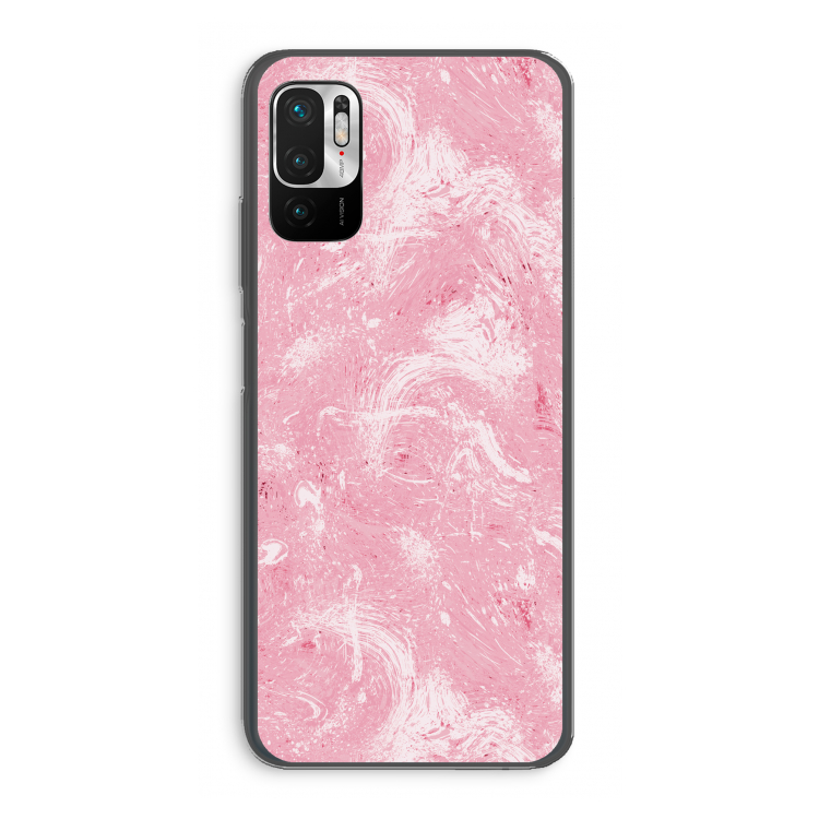 Abstract Painting Pink: Xiaomi Redmi Note 10 5G Transparant Hoesje