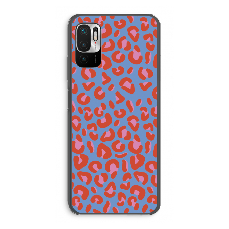Leopard blue: Xiaomi Redmi Note 10 5G Transparant Hoesje