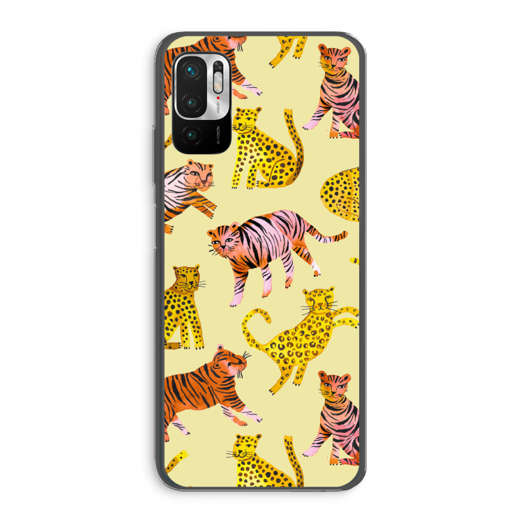 Cute Tigers and Leopards: Xiaomi Redmi Note 10 5G Transparant Hoesje