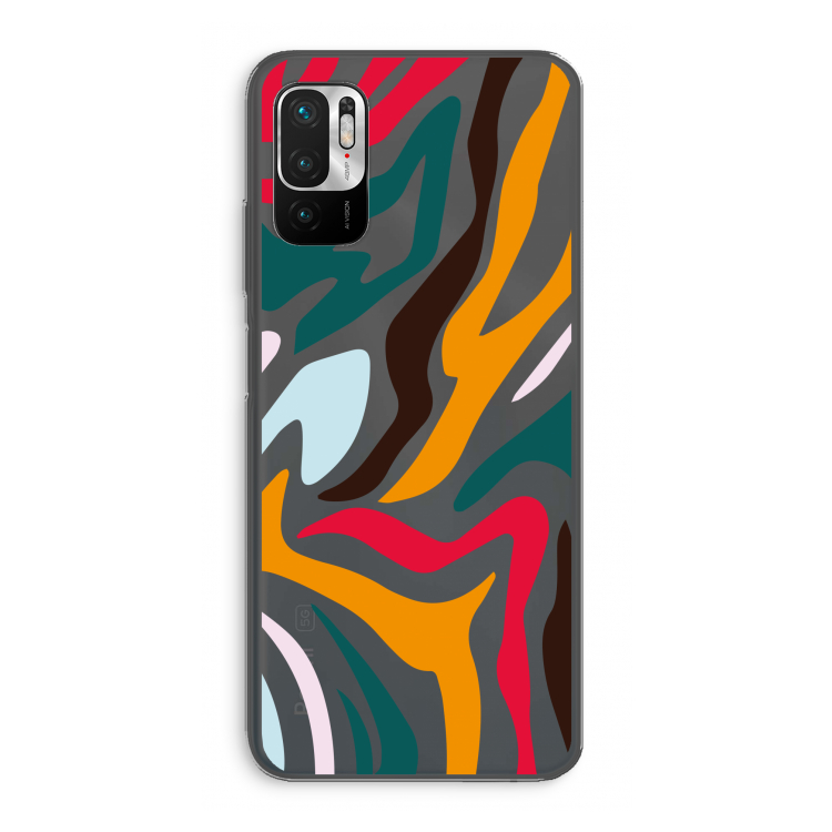 Colored Zebra: Xiaomi Redmi Note 10 5G Transparant Hoesje