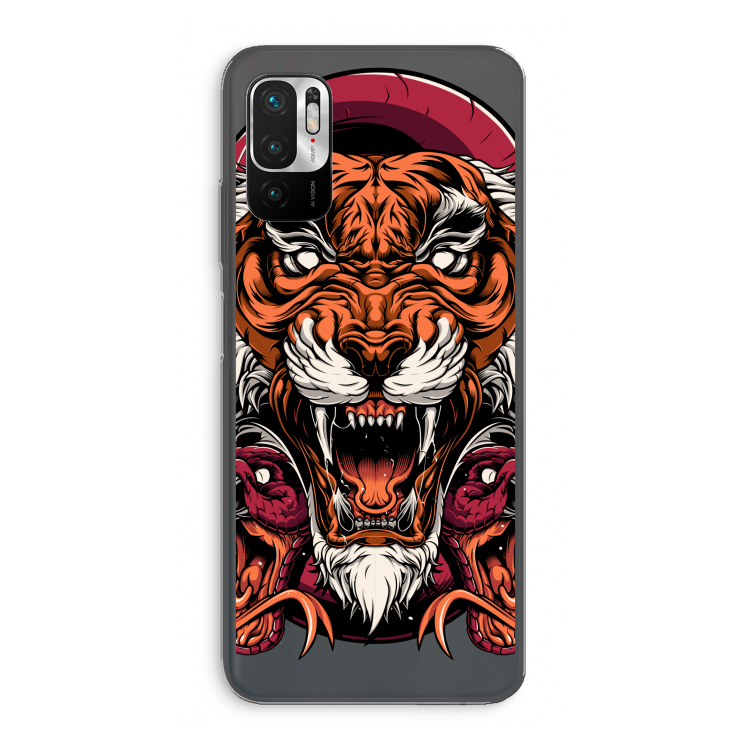 Tiger and Rattlesnakes: Xiaomi Redmi Note 10 5G Transparant Hoesje