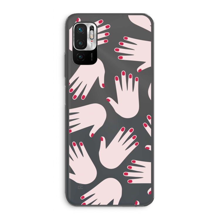 Hands pink: Xiaomi Redmi Note 10 5G Transparant Hoesje