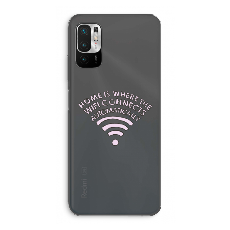 Home Is Where The Wifi Is: Xiaomi Redmi Note 10 5G Transparant Hoesje