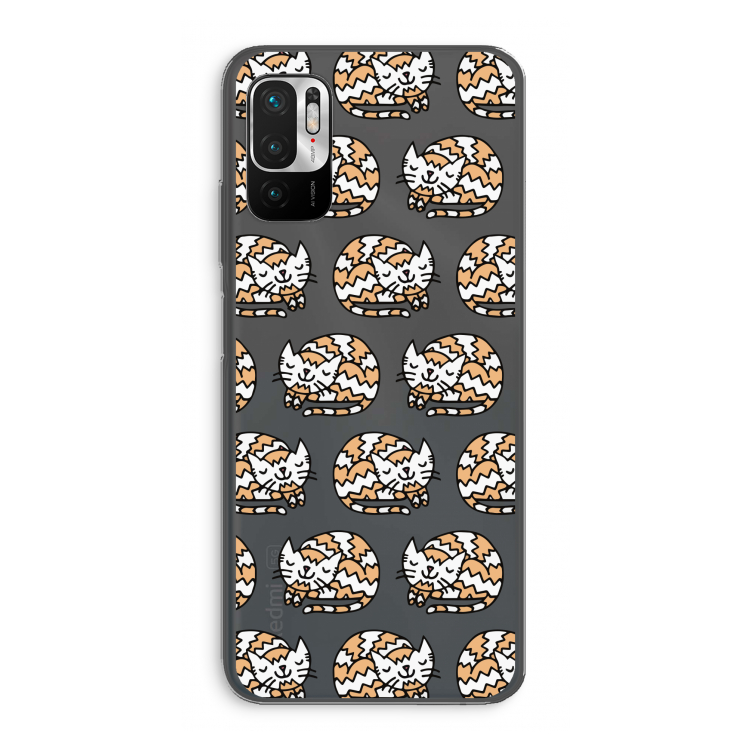 Slapende poes: Xiaomi Redmi Note 10 5G Transparant Hoesje