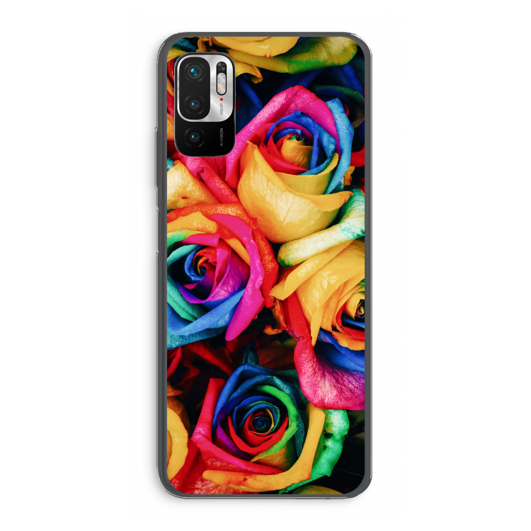 Neon bloemen: Xiaomi Redmi Note 10 5G Transparant Hoesje