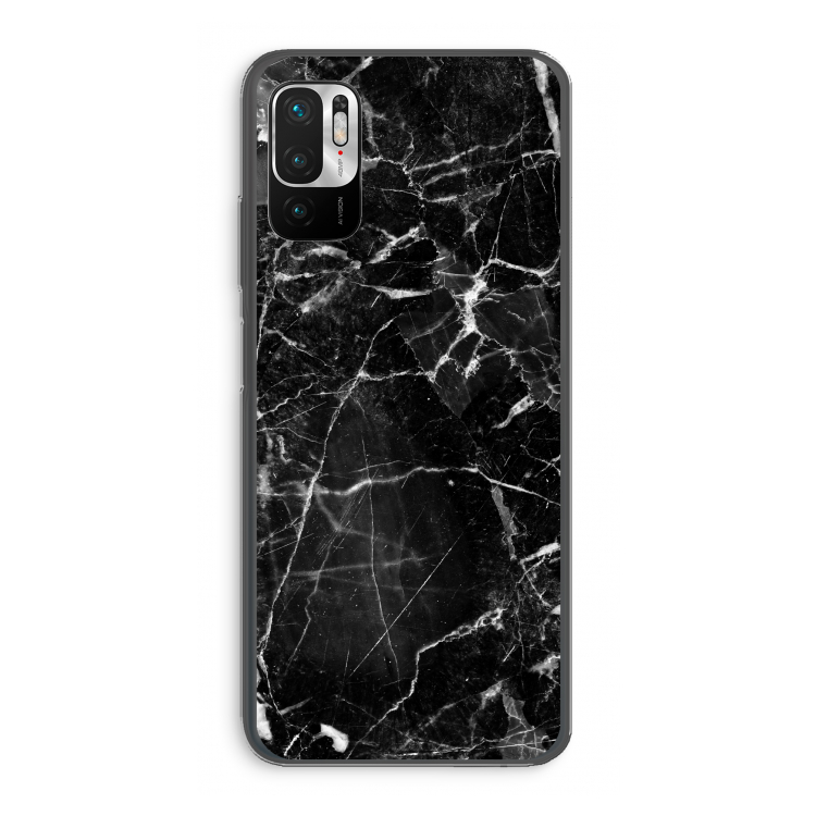 Zwart Marmer 2: Xiaomi Redmi Note 10 5G Transparant Hoesje