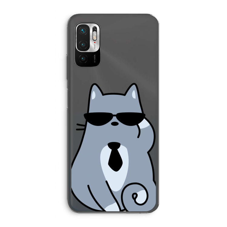 Cool cat: Xiaomi Redmi Note 10 5G Transparant Hoesje