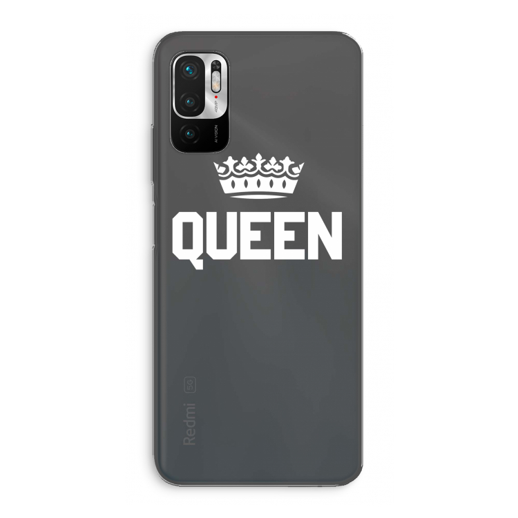 Queen zwart: Xiaomi Redmi Note 10 5G Transparant Hoesje
