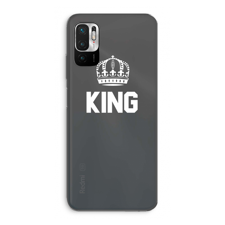 King zwart: Xiaomi Redmi Note 10 5G Transparant Hoesje