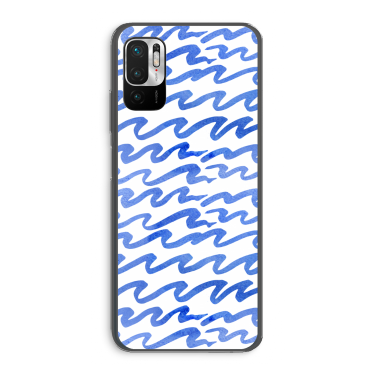 Blauwe golven: Xiaomi Redmi Note 10 5G Transparant Hoesje