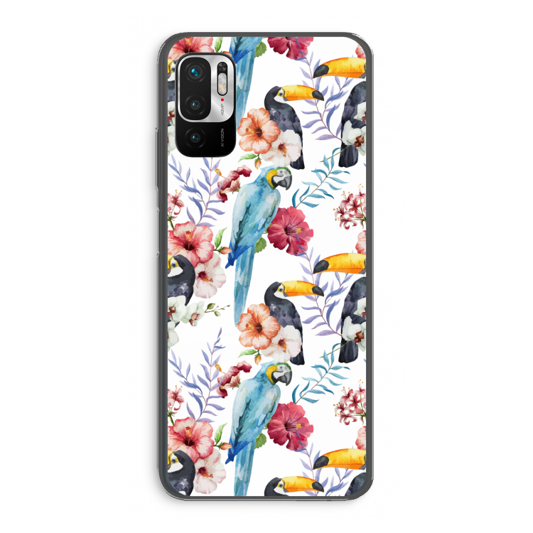 Bloemen tukan: Xiaomi Redmi Note 10 5G Transparant Hoesje