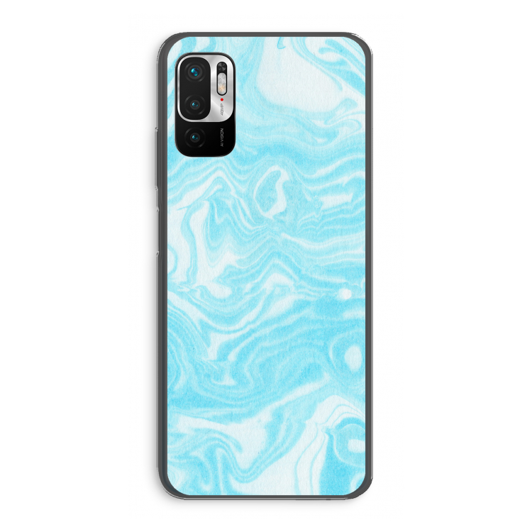 Waterverf blauw: Xiaomi Redmi Note 10 5G Transparant Hoesje