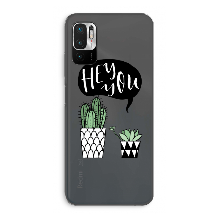 Hey you cactus: Xiaomi Redmi Note 10 5G Transparant Hoesje