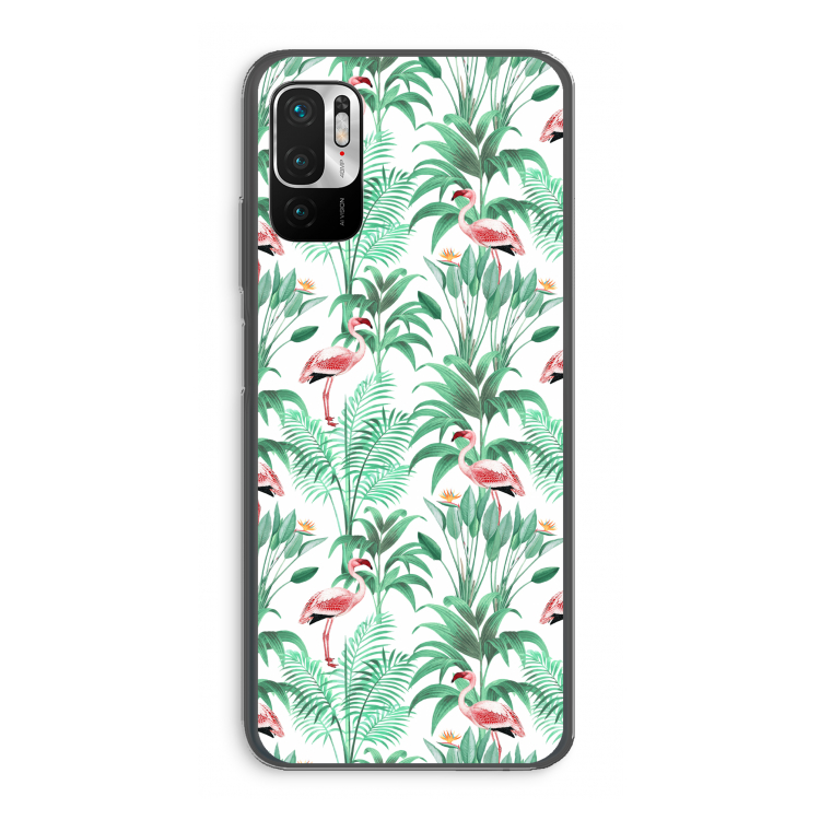Flamingo bladeren: Xiaomi Redmi Note 10 5G Transparant Hoesje