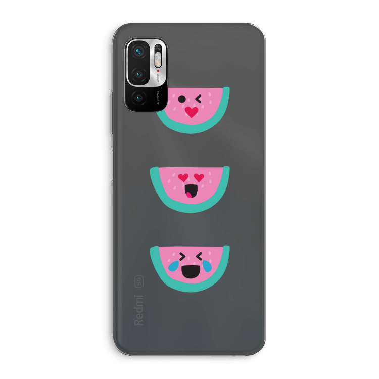 Smiley watermeloen: Xiaomi Redmi Note 10 5G Transparant Hoesje