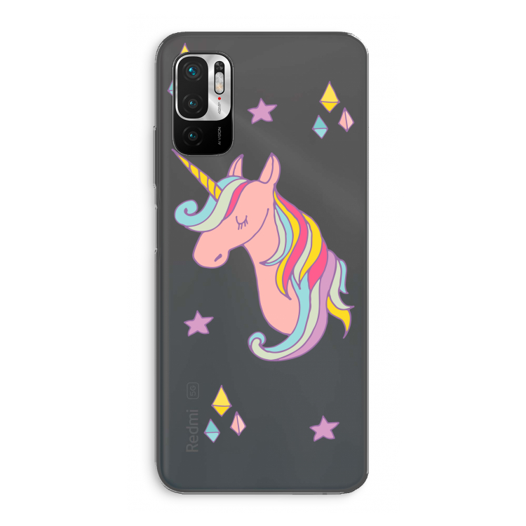 Roze eenhoorn: Xiaomi Redmi Note 10 5G Transparant Hoesje