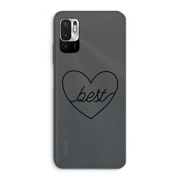 Best heart black: Xiaomi Redmi Note 10 5G Transparant Hoesje