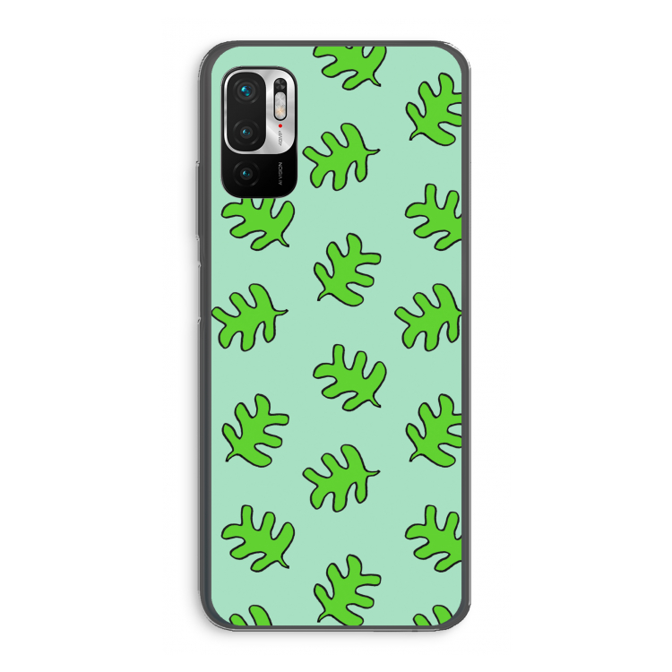 Groene blaadjes: Xiaomi Redmi Note 10 5G Transparant Hoesje