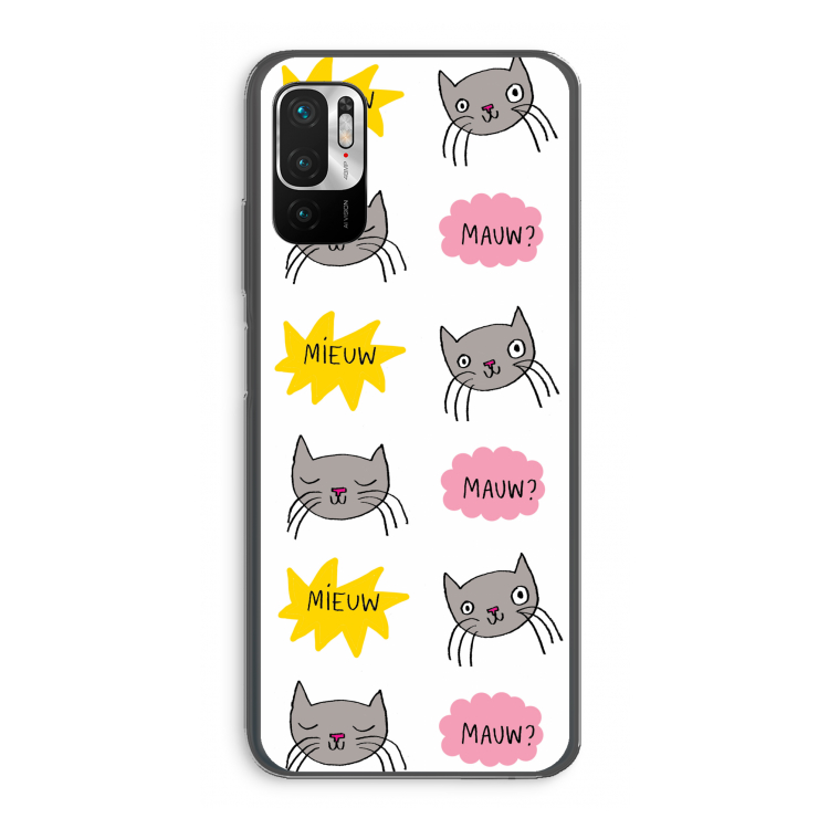 Meow: Xiaomi Redmi Note 10 5G Transparant Hoesje