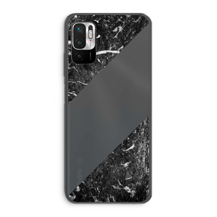 Zwart marmer: Xiaomi Redmi Note 10 5G Transparant Hoesje