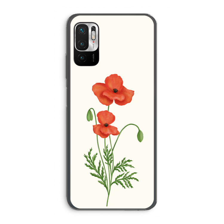 Red poppy: Xiaomi Redmi Note 10 5G Transparant Hoesje