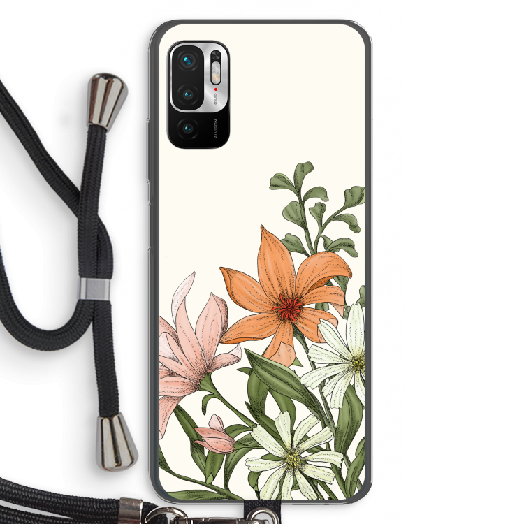 Floral bouquet: Xiaomi Redmi Note 10 5G Transparant Hoesje met koord