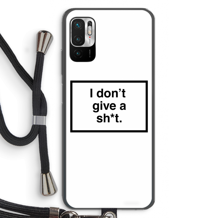Don't give a shit: Xiaomi Redmi Note 10 5G Transparant Hoesje met koord