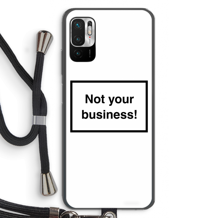 Not your business: Xiaomi Redmi Note 10 5G Transparant Hoesje met koord