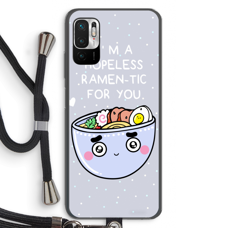 I'm A Hopeless Ramen-Tic For You: Xiaomi Redmi Note 10 5G Transparant Hoesje met koord