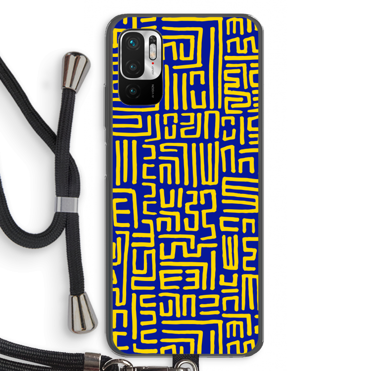 Majorelle Blue Print: Xiaomi Redmi Note 10 5G Transparant Hoesje met koord