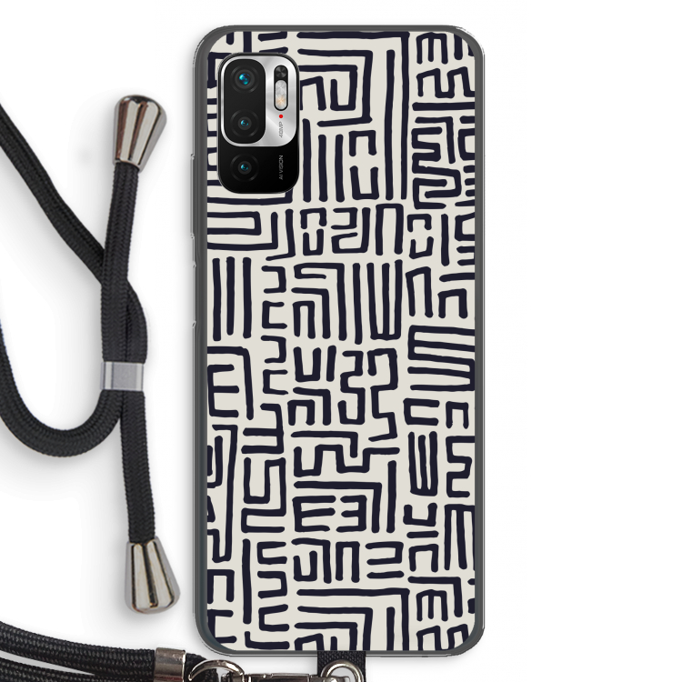 Moroccan Print: Xiaomi Redmi Note 10 5G Transparant Hoesje met koord