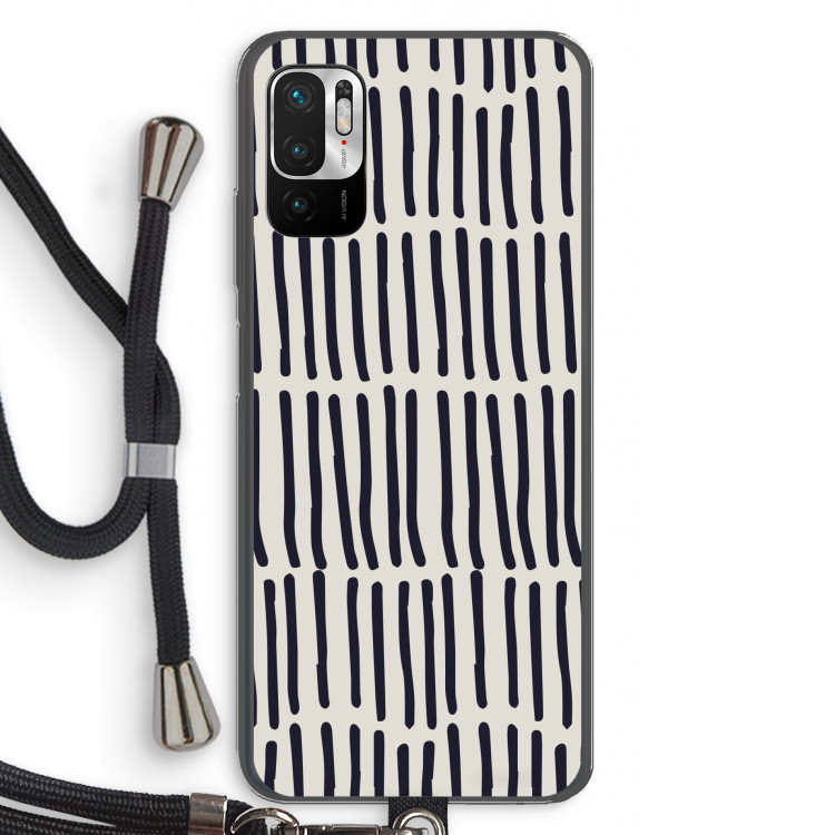 Moroccan stripes: Xiaomi Redmi Note 10 5G Transparant Hoesje met koord