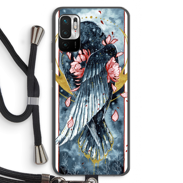 Golden Raven: Xiaomi Redmi Note 10 5G Transparant Hoesje met koord