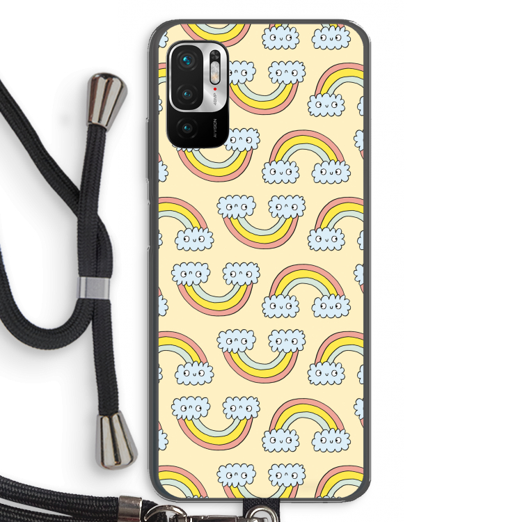 Regenboog: Xiaomi Redmi Note 10 5G Transparant Hoesje met koord